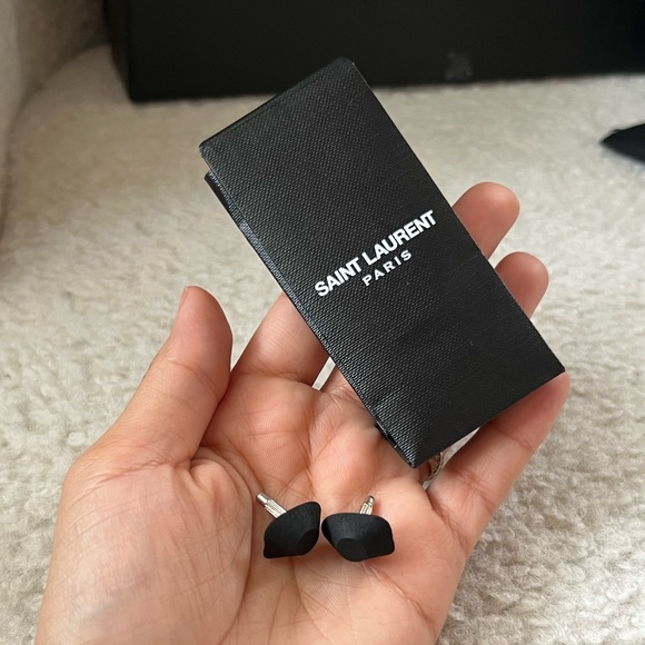 Saint Laurent Paris Blaze 45 Crystals Leather Suede Ankle Boots Black - Picture 6 of 17